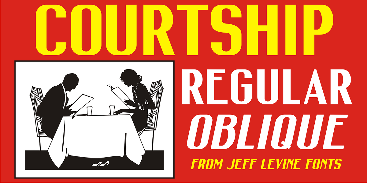 Courtship JNL, a Sans Serif Font by Jeff Levine Fonts