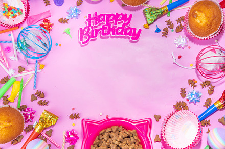 Pet cat happy birthday background, an Animal Photo by Rimma