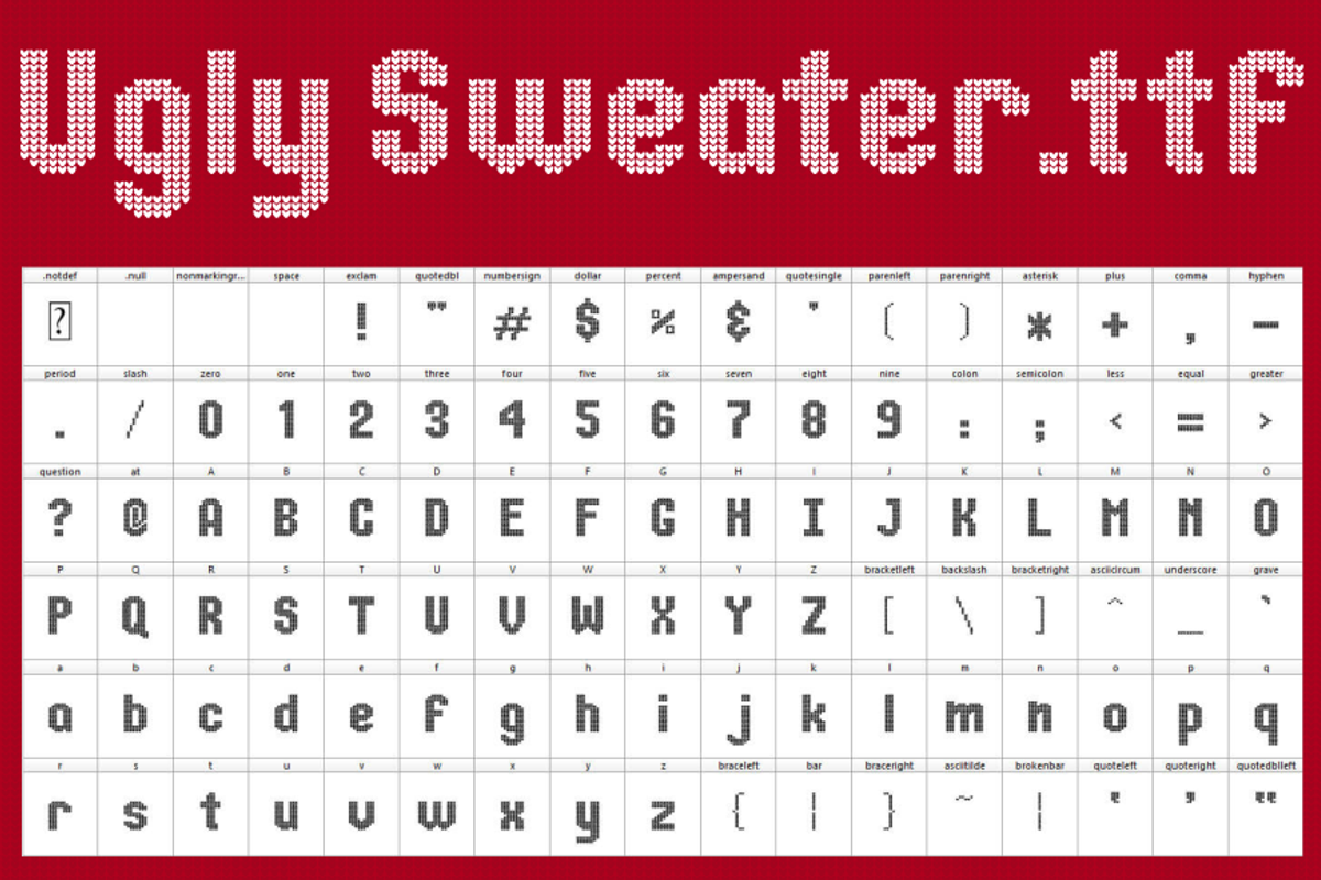 Ugly Sweater Font & Icon Set preview 4
