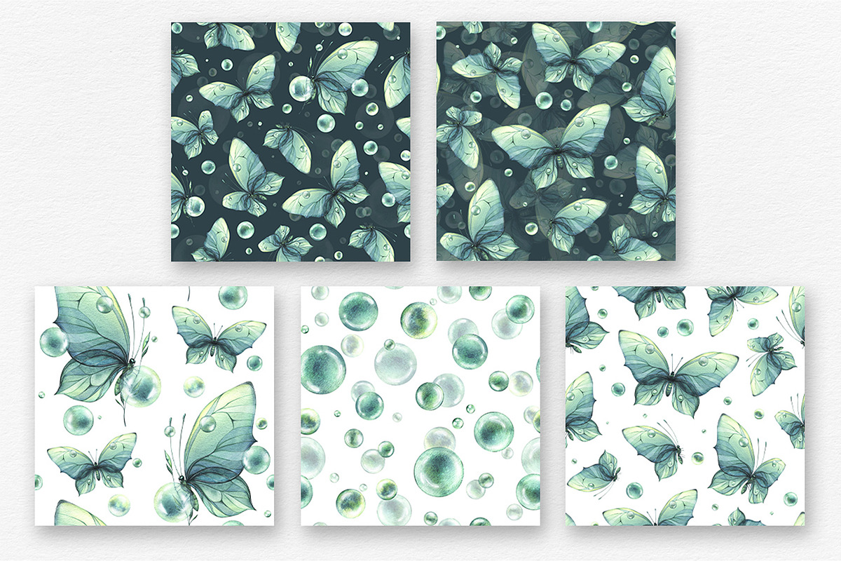 Butterfly Dream Seamless Pattern Set, an Illustration by NATASHA CHU (Photo 4 of 5)