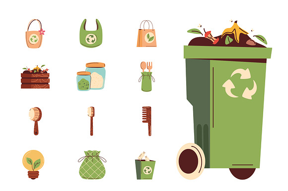 Eco Zero Waste Illustration Set preview 2