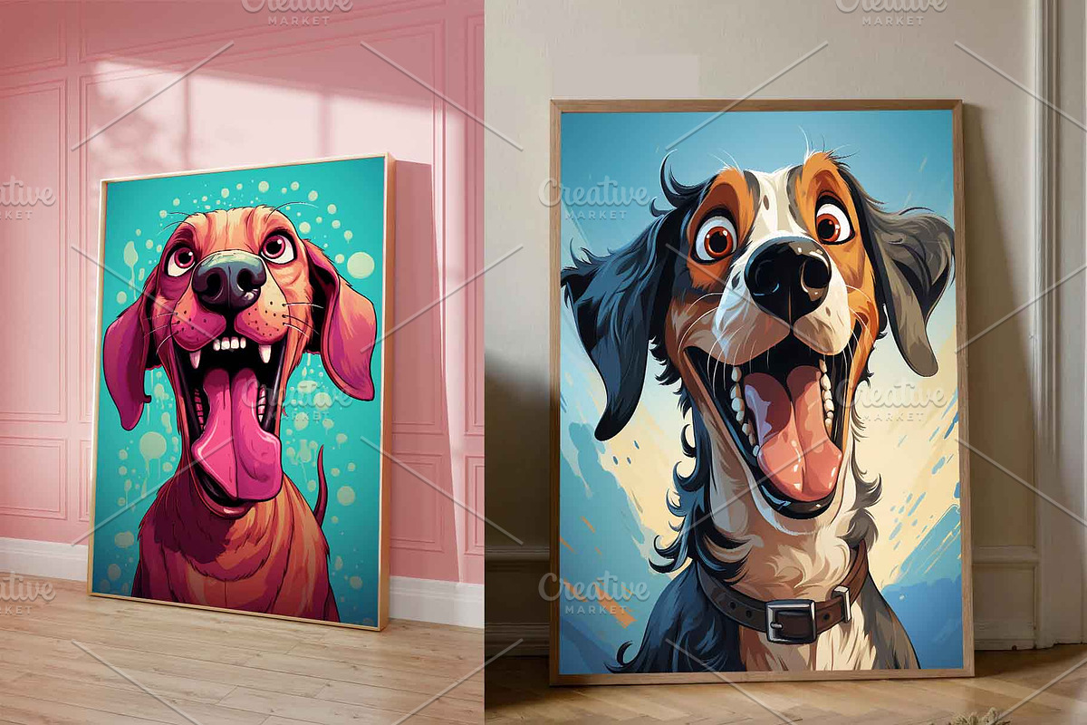 Laughing Cute dogs JPG, Set of 8, an Animal Photo by Chipshpow Graphics (Photo 1 of 5)