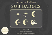 Twitch/Streaming Moon Sub Badges, an Icon by Liseno Designs (Thumbnail 1 of 2)