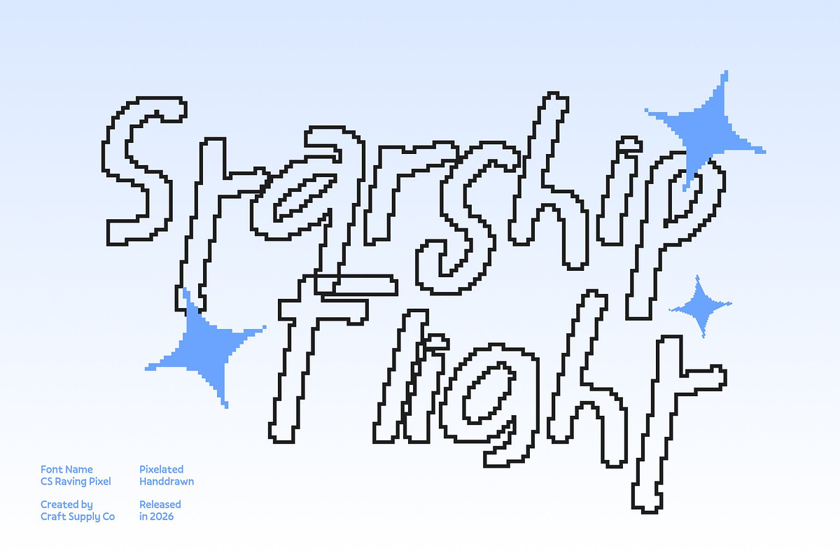 CS Raving Pixel, a Sans Serif Font by Craft Supply Co. (Photo 7 of 8)