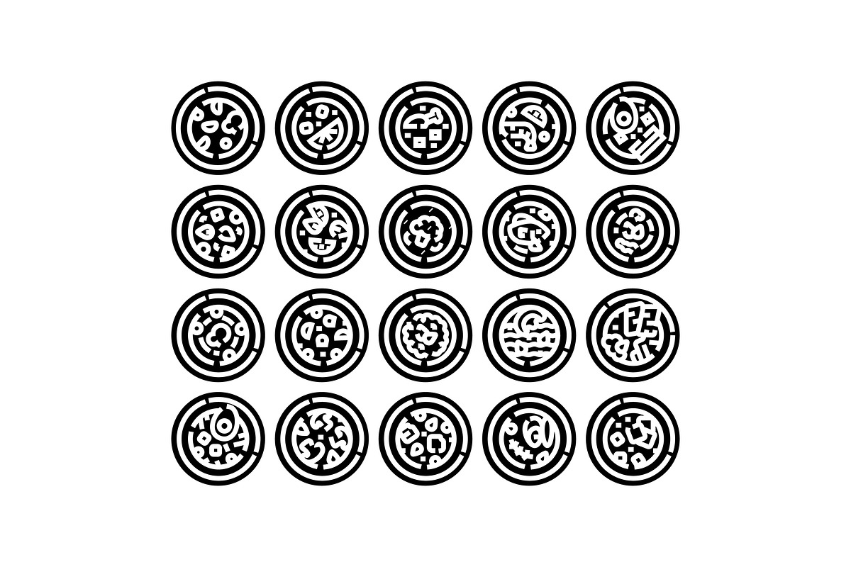 Pizza outline icon set representing, an Object Graphic by pikepicture (Photo 1 of 3)