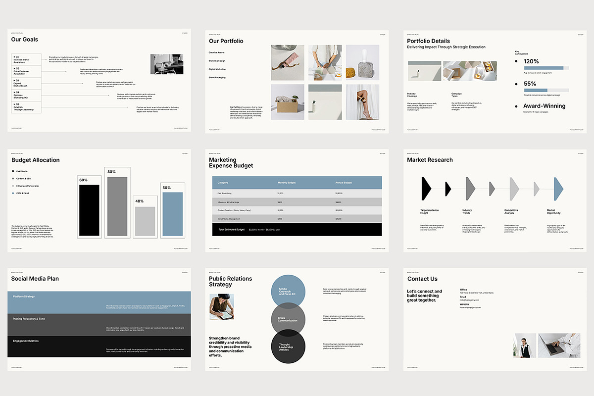 Hues : Marketing Plan Google Slides, a Presentation Template by Punkl Camp (Photo 3 of 4)