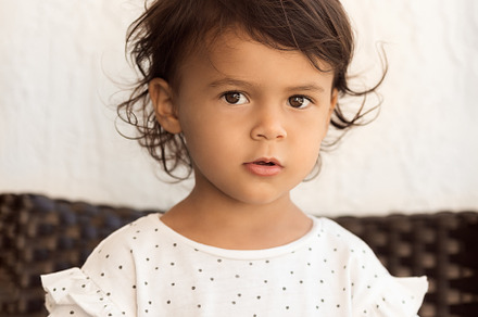 Closeup portrait of toddler girl