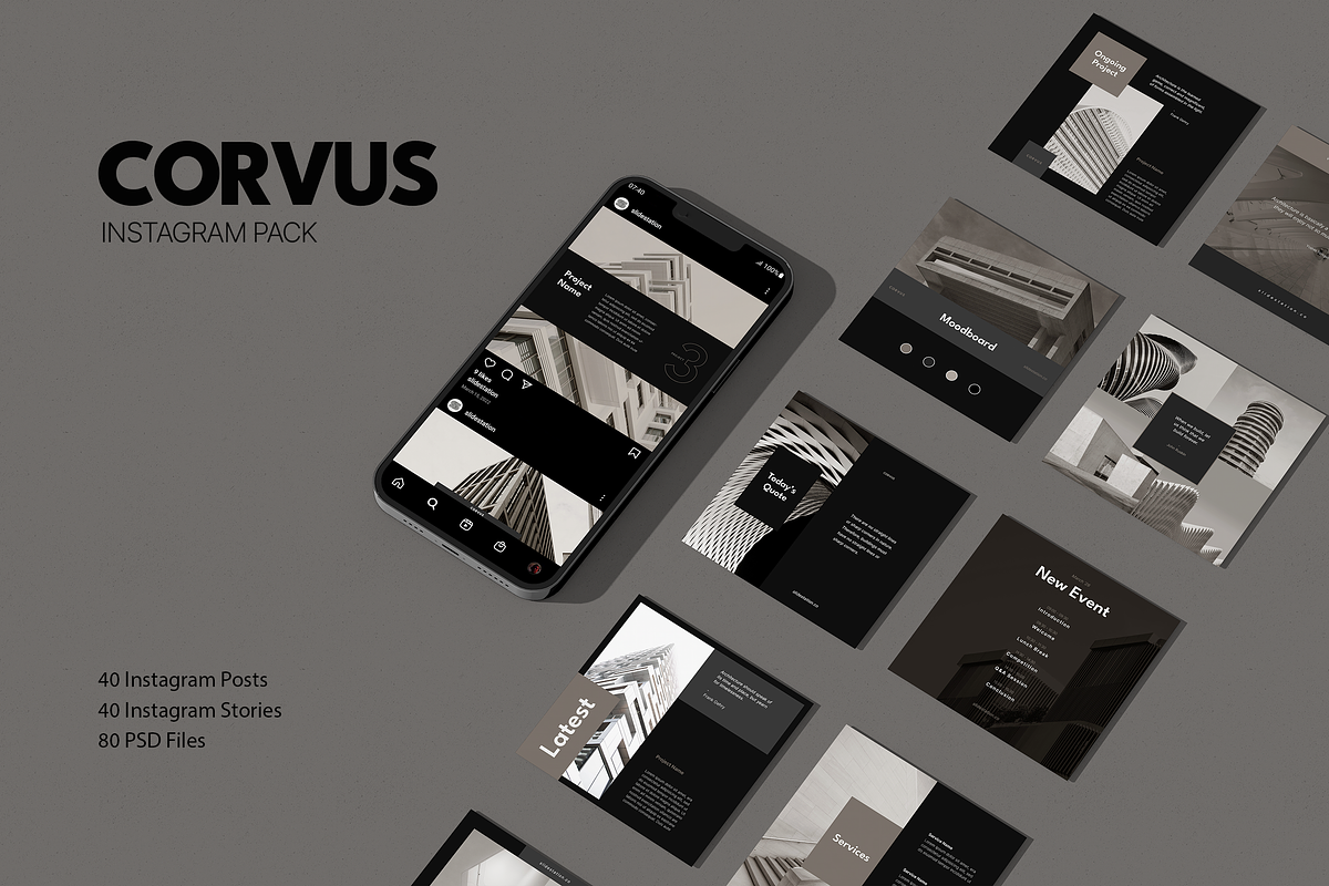 Corvus Architecture Instagram Pack, a Social Media Template by SlideStation (Photo 2 of 10)
