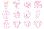 Baseball Hand Drawn Clipart Bundle, a Seasonal Illustration by CitraGraphics (Thumbnail 2 of 6)