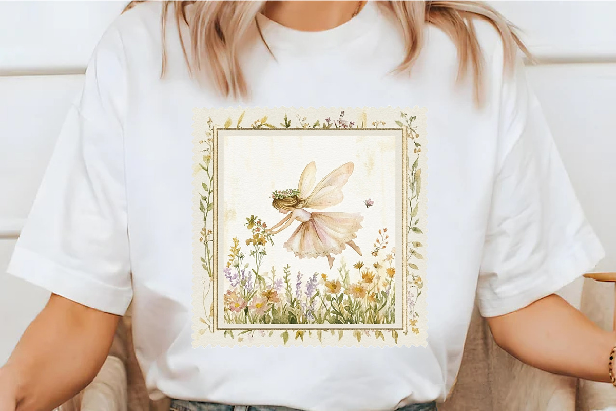 Whimsical Spring Fairy Postage Stamp, an Illustration by designcity5 (Photo 3 of 5)