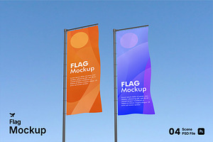 Flag Mockup Bundle Set, an Advertising Mockup by Rielismee
