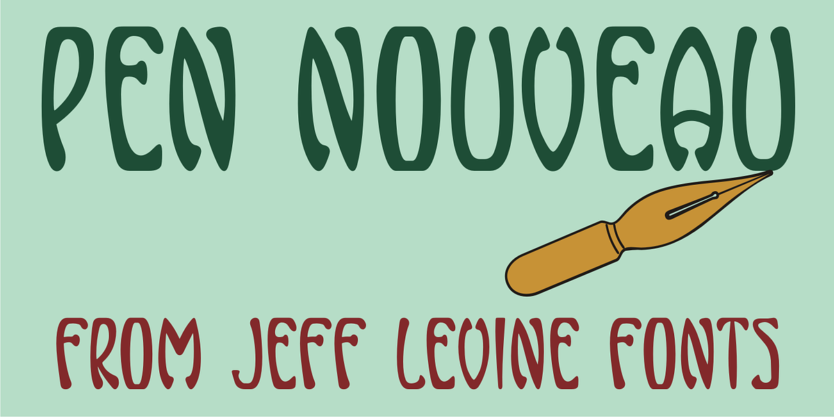 Pen Nouveau JNL, a Font by Jeff Levine Fonts