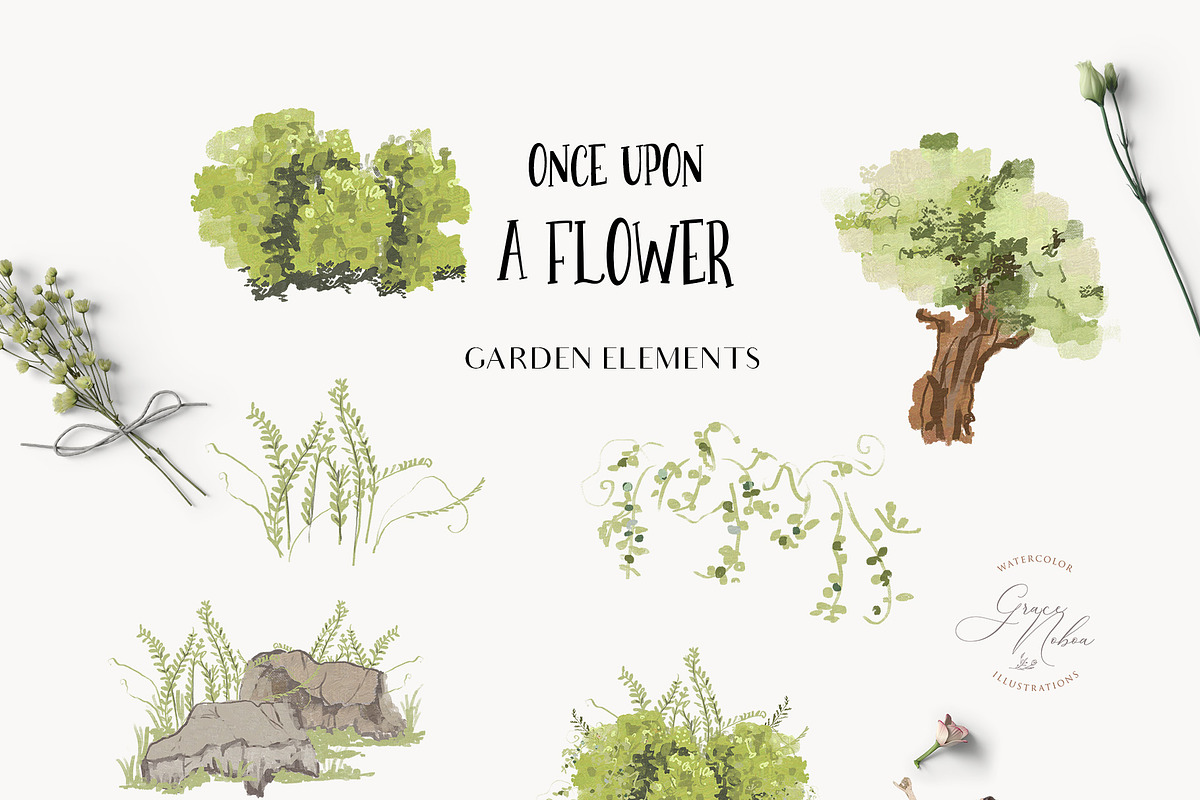 Meadow watercolor dried wildflowers, a Decorative Illustration by Grace Noboa Illustrations (Photo 10 of 13)
