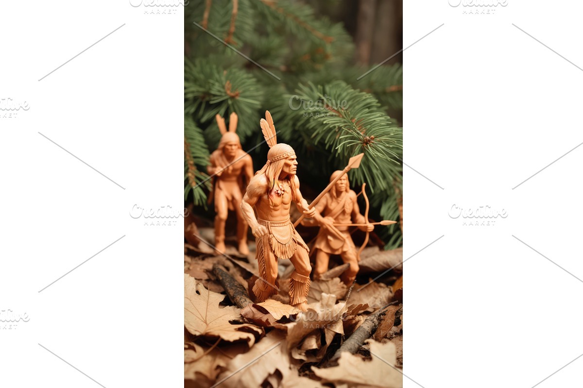 Plastic figurines of Native American, an Illustration by tilialucida