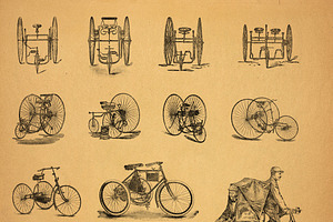 37 Retro Bicycles Raster And Vector