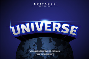 Universe 3D Editable Text Effect