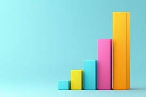 Colorful bar graph showing growth, a Photo by Beautiful things