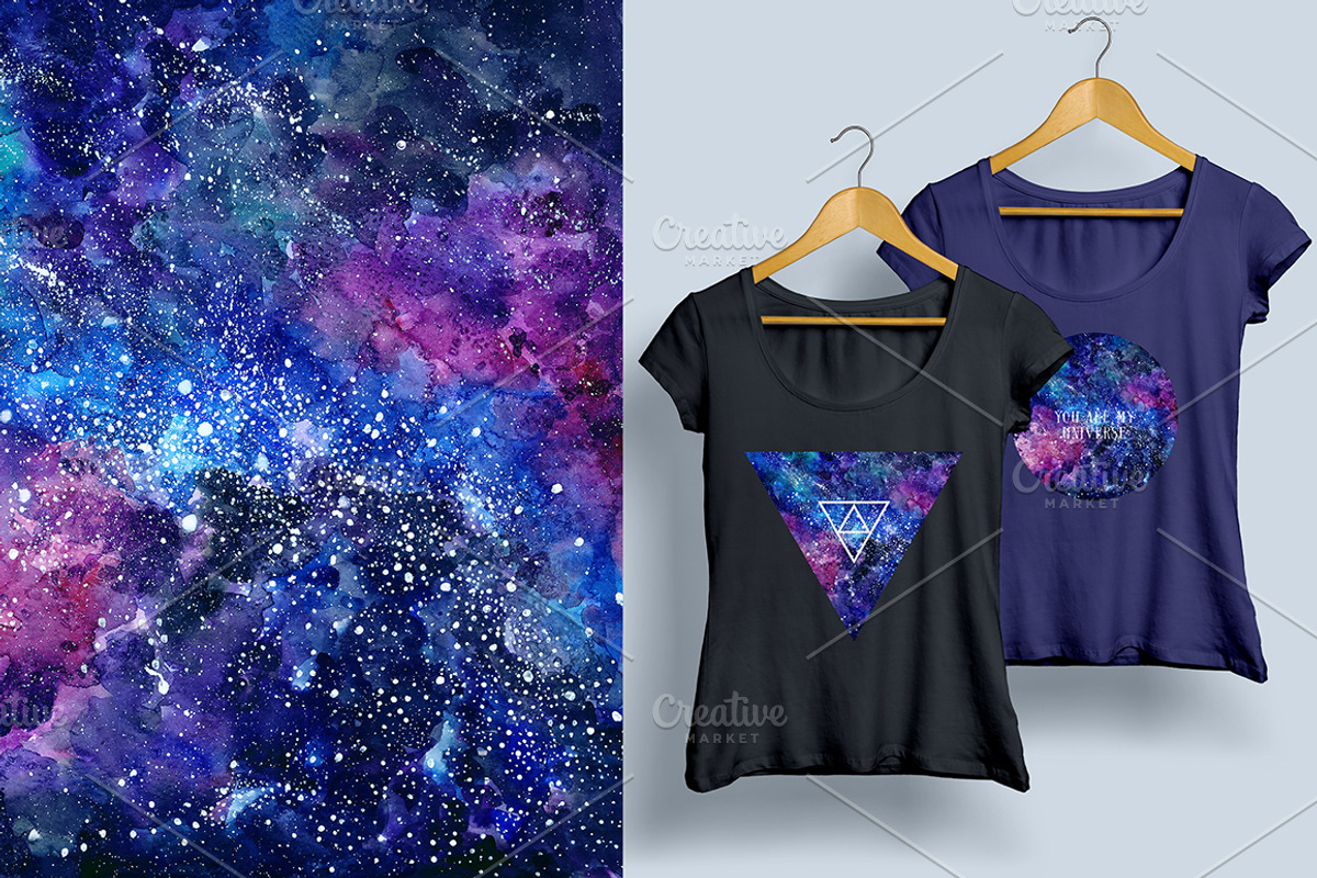 Watercolor Universe illustrations, a Texture Illustration by Librebird (Photo 3 of 4)
