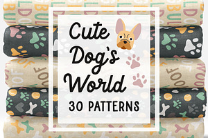 Cute Puppy Dog Pattern Bundle