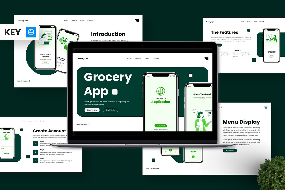 Grocery App - Keynote Templates, a Presentation Template by Deepslide Studio (Photo 1 of 6)