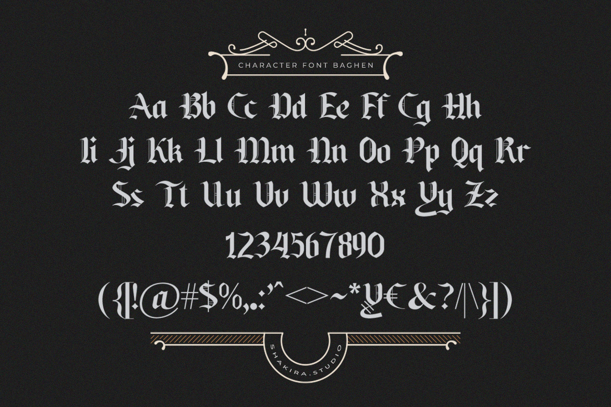 Baghen - Blackletter typeface, a Blackletter Font by Shakira Studio (Photo 11 of 11)