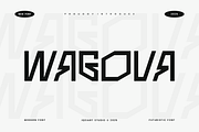 Wagova - Futuristic Font, a Sans Serif Font by Iqsiart Studio (Thumbnail 1 of 6)