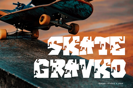Skate Gravko - Graffiti Font, a Sans Serif Font by Iqsiart Studio