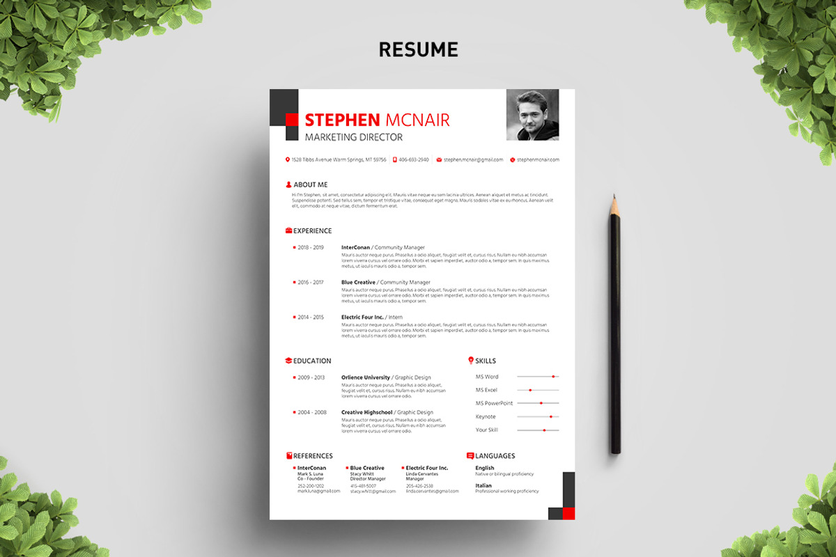 Square Resume Template, a Resume Template by Big Zone Studio (Photo 3 of 4)