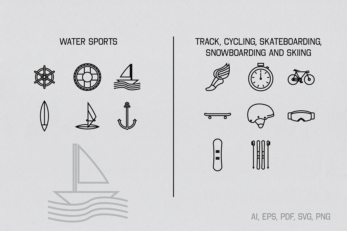 Linear Sports Icons, an Icon by The Fake PNG (Photo 8 of 11)