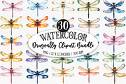 Dragonfly Clipart Bundle, an Illustration by Designking (Thumbnail 1 of 5)
