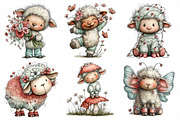 Whimsical Spring Sheep Clipart PNG, an Illustration by Daily.Designs (Thumbnail 3 of 8)