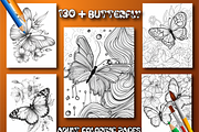 Butterfly Coloring Book for Adults, an Animal Illustration by Design Home (Thumbnail 6 of 7)