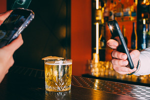 Cocktail photo smartphone using hands glass bar, a Person Photo by Photo Drive Studio