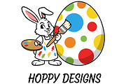 Kids Easter Bunny Painting Egg SVG, a Seasonal Illustration by Ghagra (Thumbnail 2 of 7)