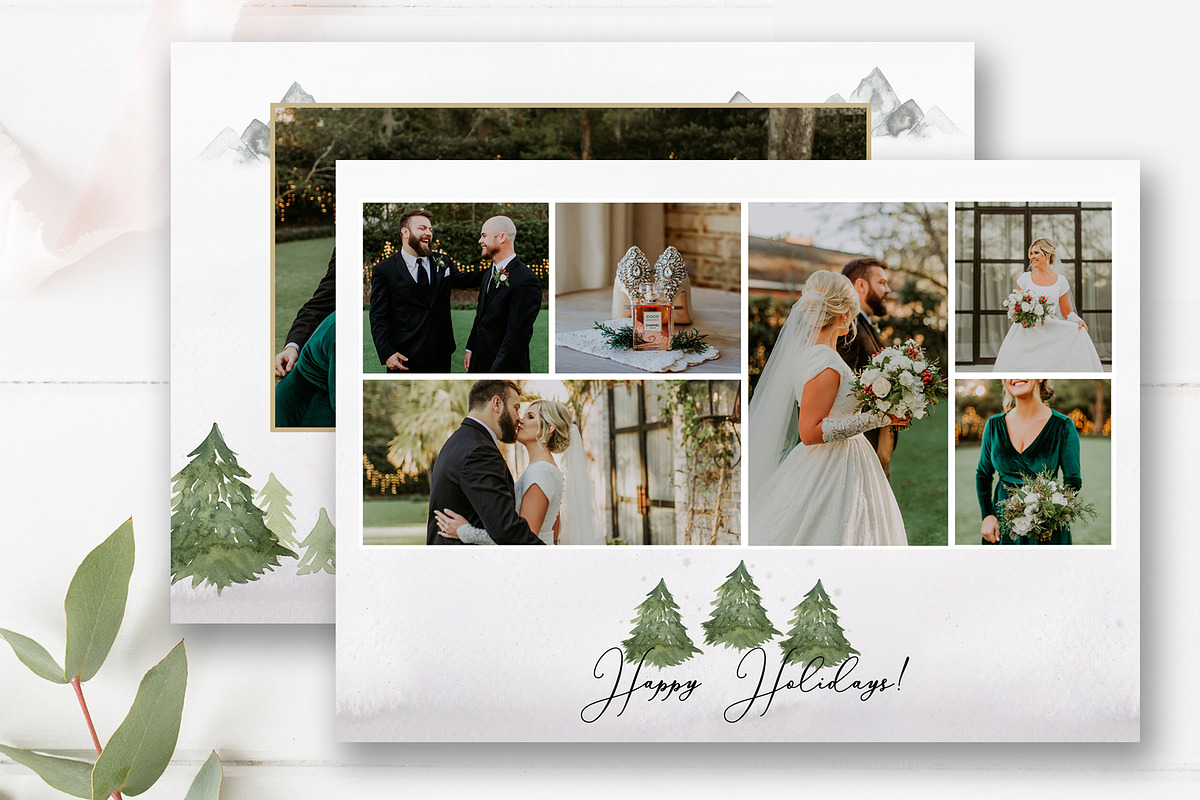 Pine Tree Christmas Photo Card PSD, a Card Template by By Stephanie Design (Photo 4 of 5)