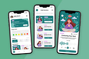 Mindora - Calm Wellness App UI Kit, an App Template by trabaskriya (Thumbnail 4 of 5)