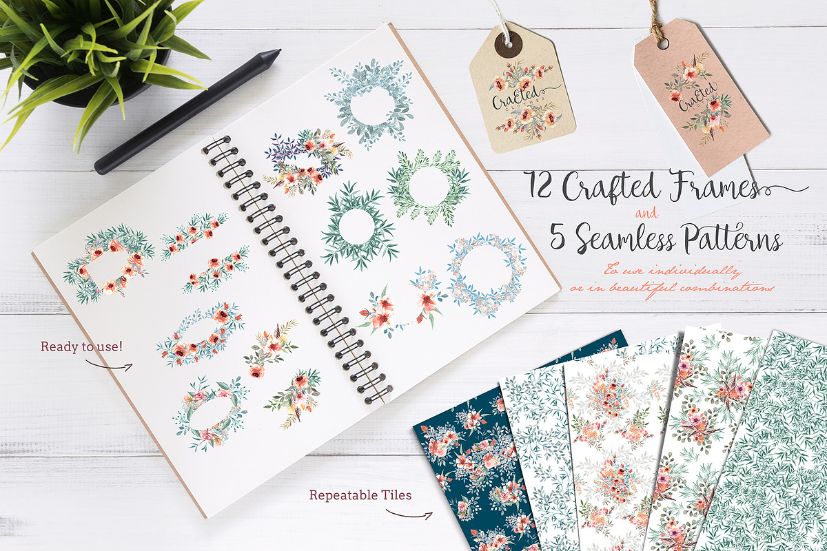Watercolor Clipart - Reminiscence, a Decorative Illustration by BMACHINA Labs. (Photo 5 of 13)