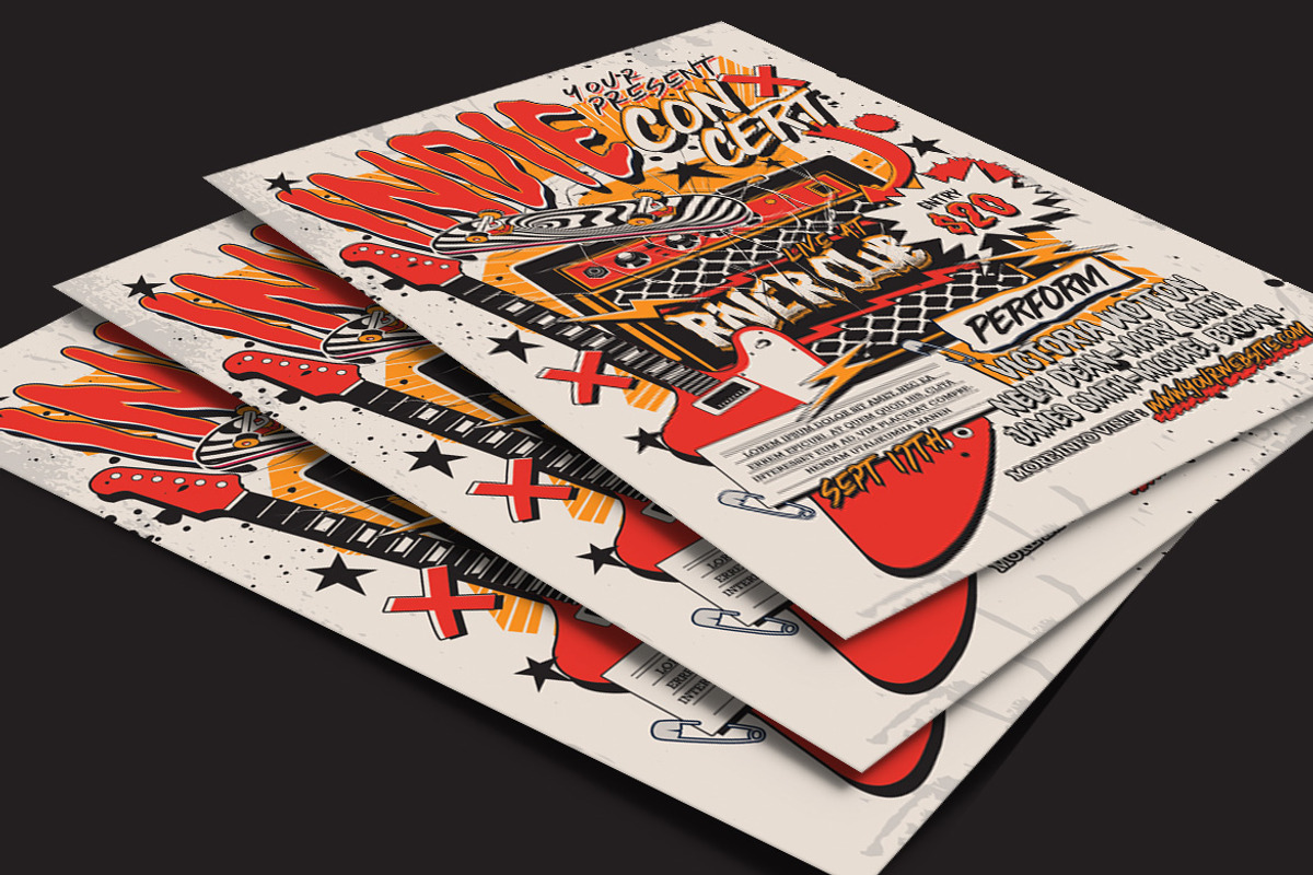 Indie Music Concert Flyer, a Flyer Template by Muhamad Iqbal hidayat (Photo 4 of 4)