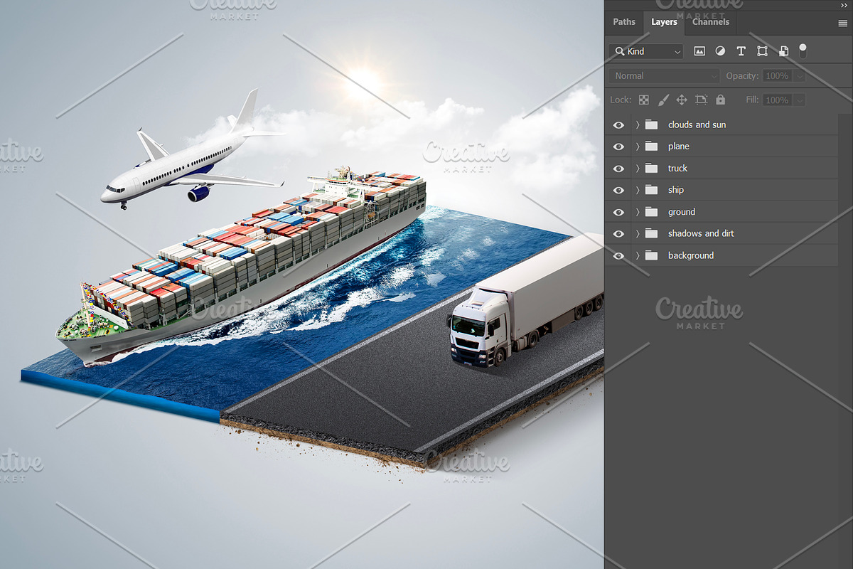 Air, land and sea cargo design, a Technology Illustration by Nomad (Photo 5 of 5)