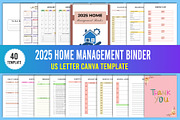 2025 Home Management Binder Canva, a Stationery Template by Designmela01 (Thumbnail 1 of 5)