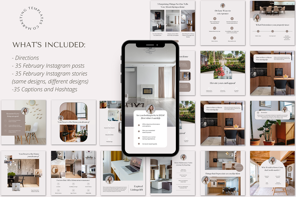 Aesthetic February Real Estate Posts, a Social Media Template by Marketing Templates Co. (Photo 7 of 9)