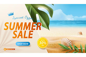 Summer Beach Sale Promo Template, a Marketing Template by TotallypicRF