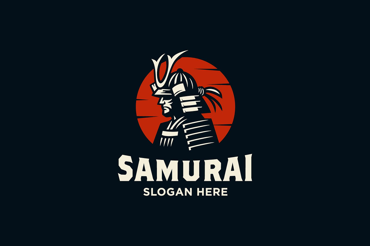 Japan Warior Samurai Knight Logo, a Branding & Logo Template by funpixel