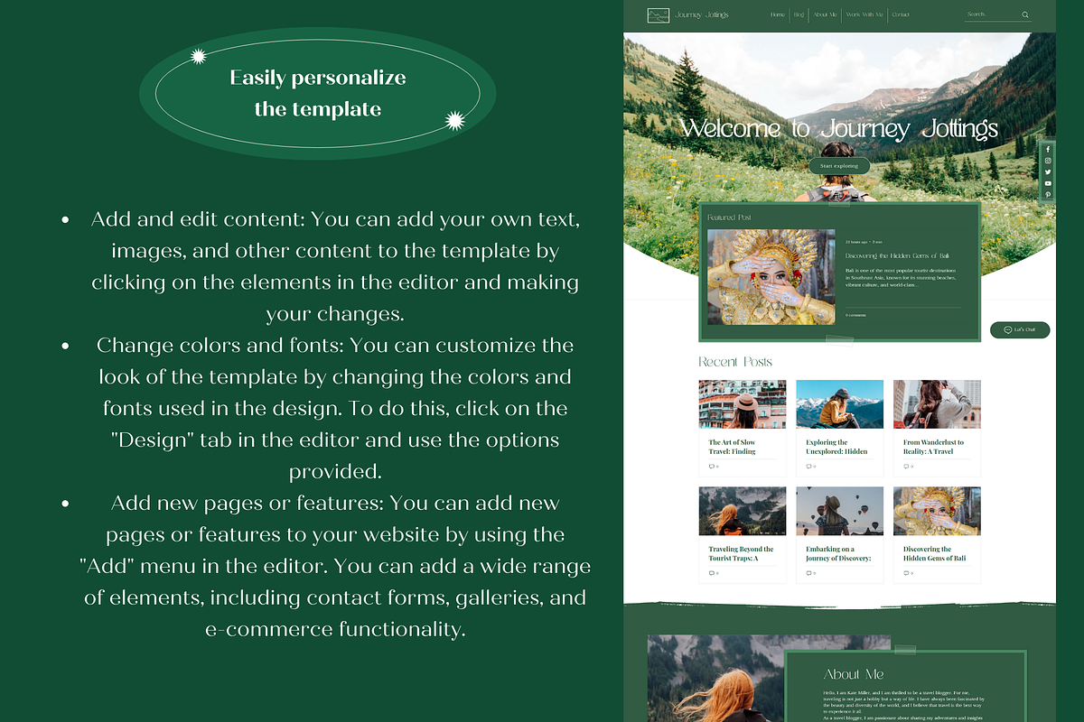 Wix Website Template Travel Blog, a Wix Template by Wixify Studio (Photo 8 of 10)