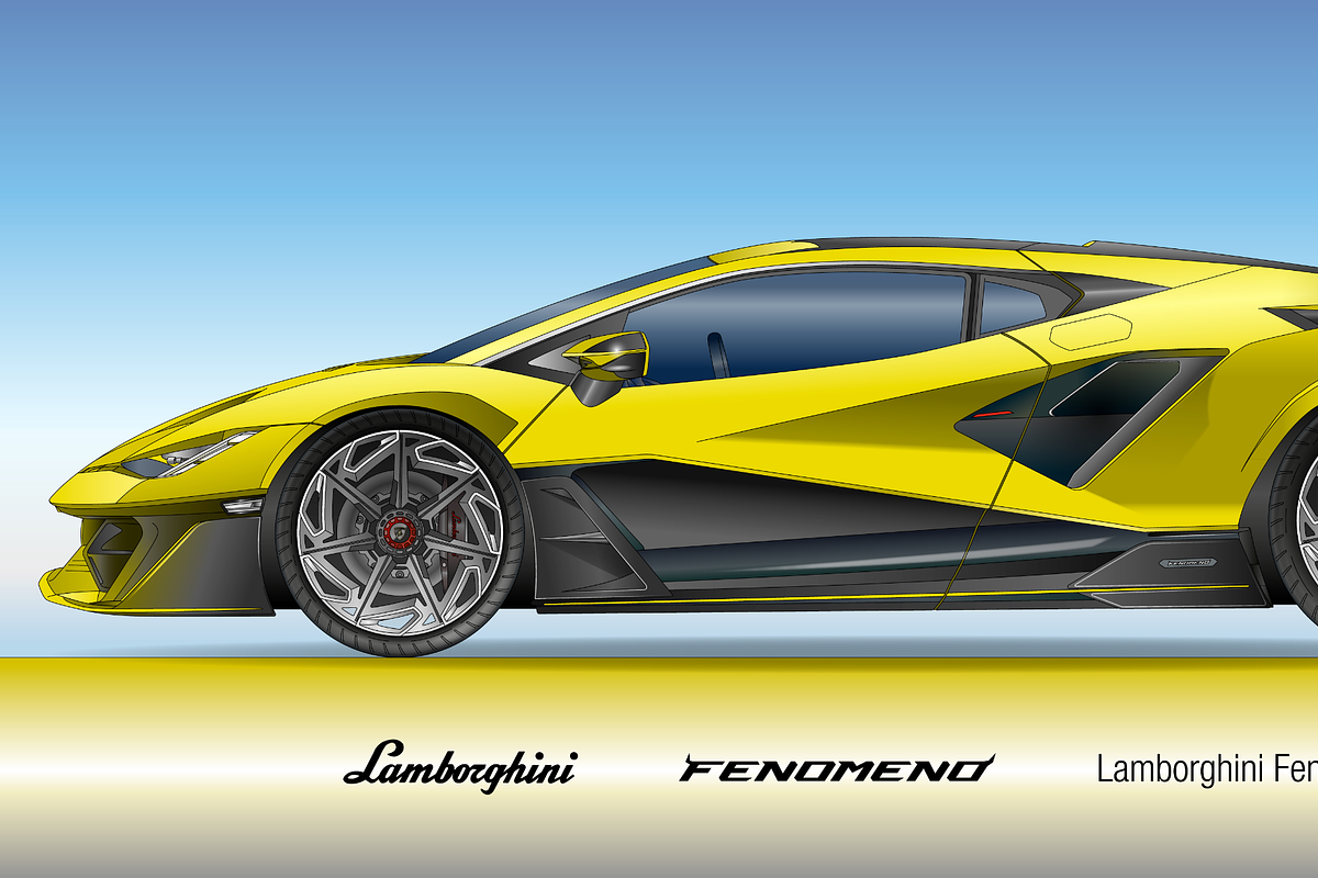 Lamborghini Fenomeno, 2025, an Illustration by frizio