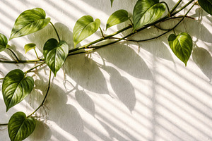 Climbing houseplants casting shadows, a Photo by Dvoevnore photos