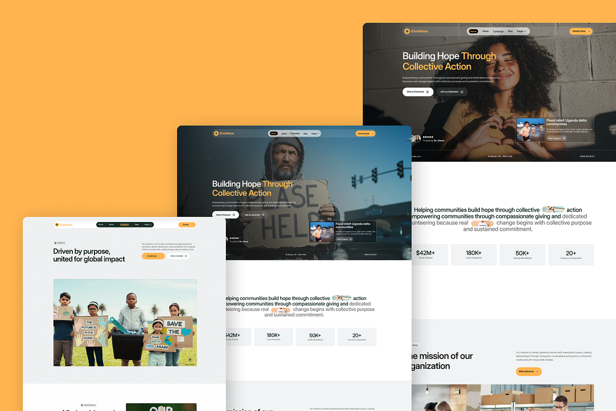GiveWave – Charity Figma UI Template, an UI Kit Template by TNCFlow (Photo 5 of 5)