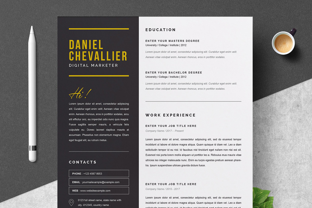 Resume/CV Bundle | 200+ for $29, a Resume Template by ResumeInventor (Photo 9 of 207)