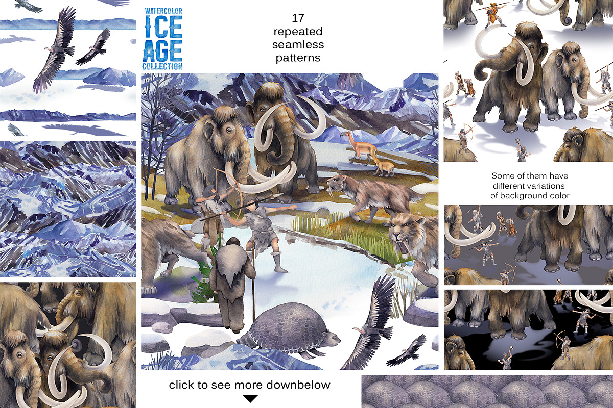 Watercolor ICE AGE collection, an Animal Illustration by Ekaterina Glazkova (Photo 6 of 9)