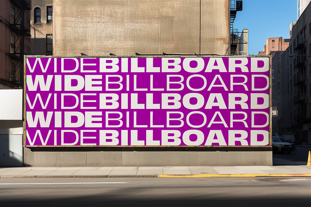 Wide City Billboard Layered PSD, an Advertising Mockup by 4NVRdotcom Mockups (Photo 1 of 2)
